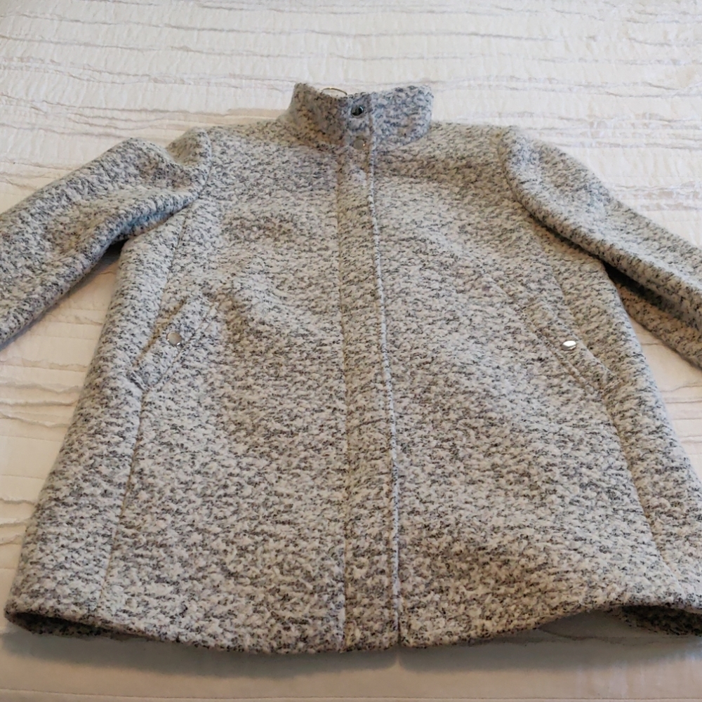 Loft boucle funnel neck coat